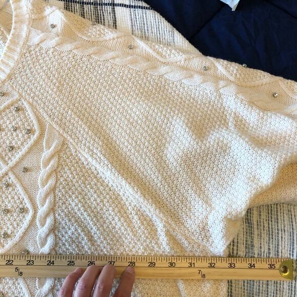 NWT Torrid Women’s Cardigan Sz 6x Cream Jewels Festive Winter Holiday - Picture 6 of 7